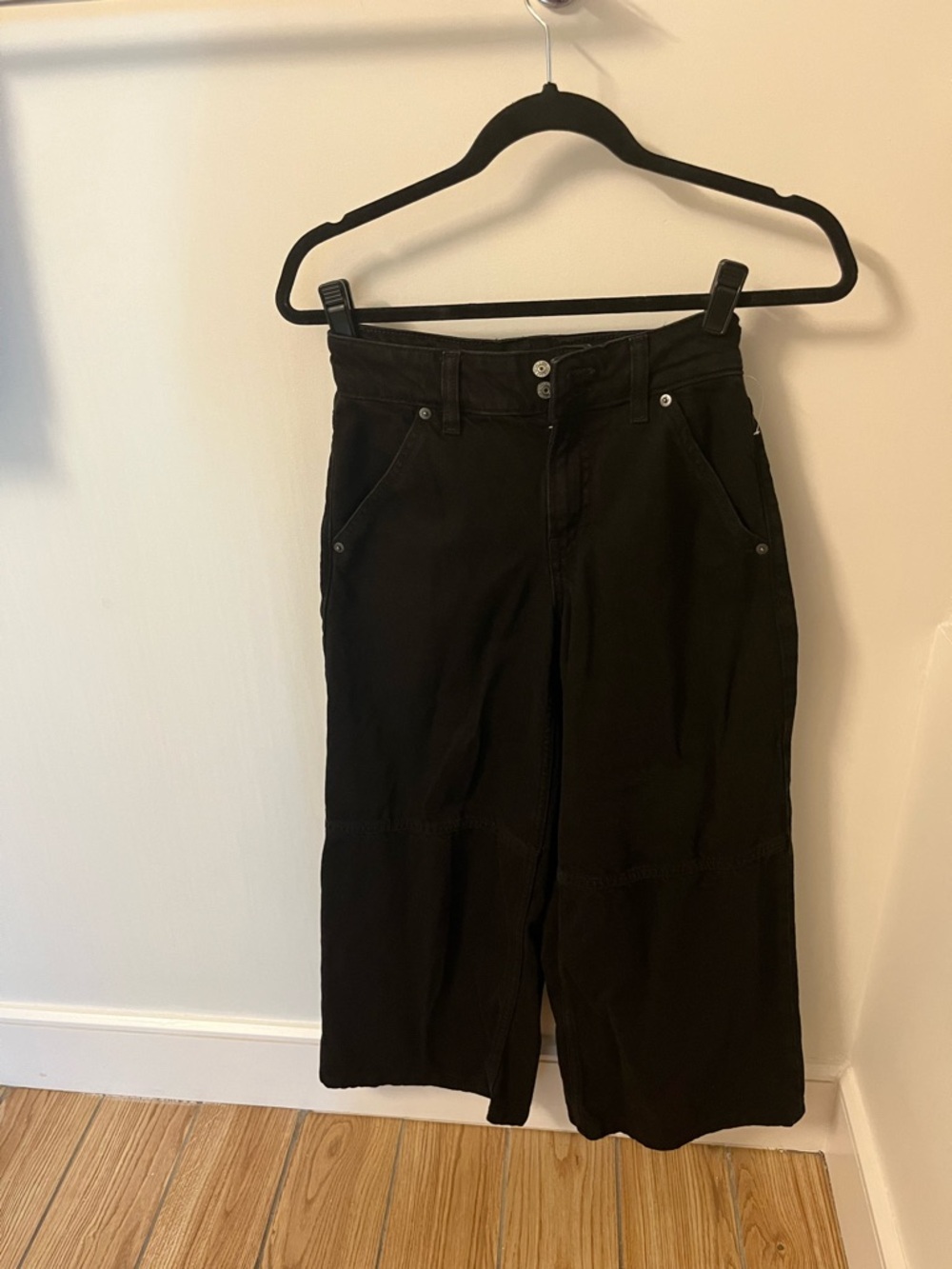Gap Black Wide-Leg Baggy Mid Rise Jeans